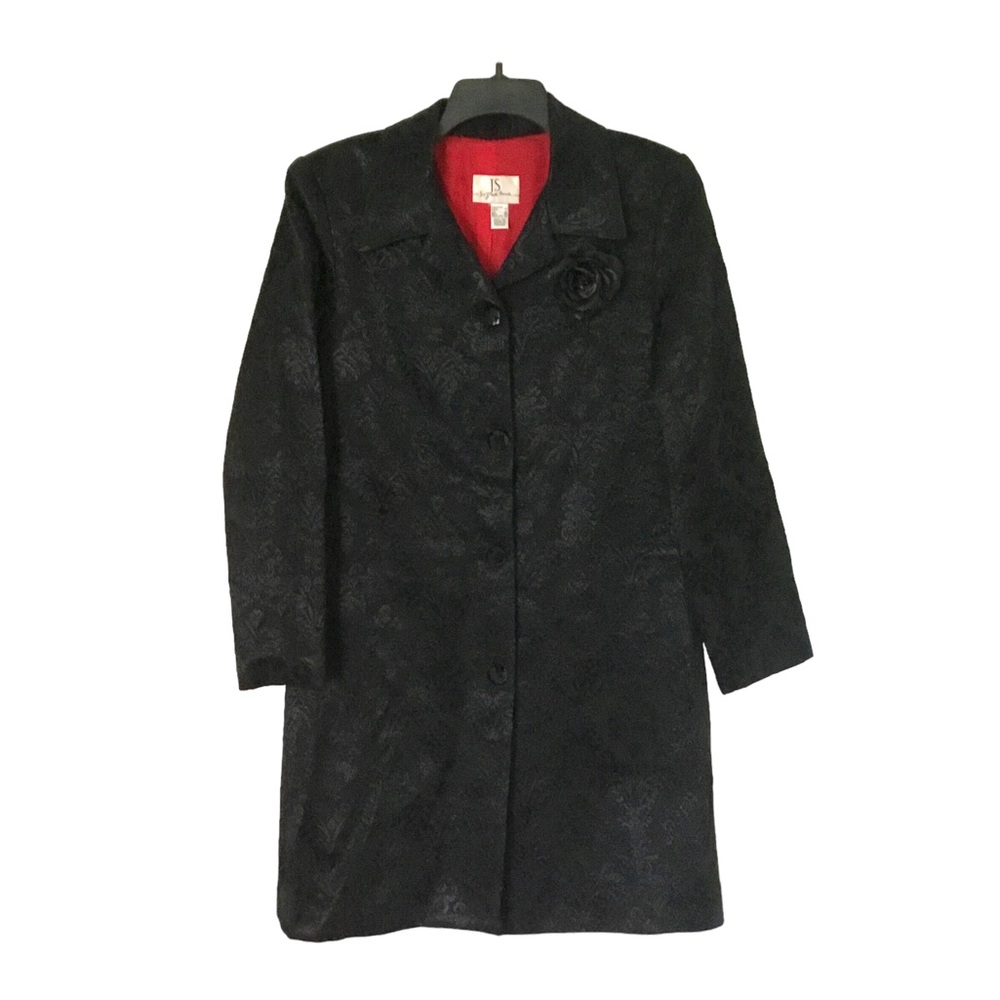 JS Signature Black Jacquard Jacket Coat Size 10 #147